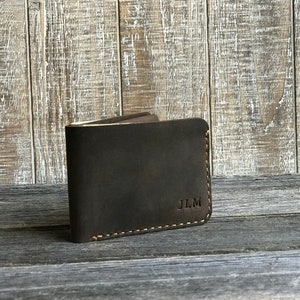 Mens Wallet with Coin Pocket, Mens coin wallet, Personalized Bifold Wallet, Monogram Mens wallet, Gift for him image 9
