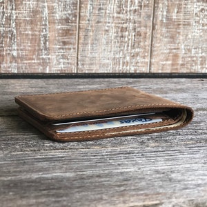 Cartera de cuero fina, para una cita nocturna, personalizada, hecha a mano, regalo de cumpleaños, con monograma. imagen 5