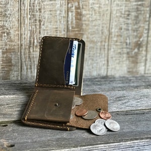 Mens Wallet with Coin Pocket, Mens coin wallet, Personalized Bifold Wallet, Monogram Mens wallet, Gift for him image 10