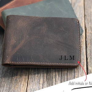 Classic Bifold Wallet, Mens leather wallet, Leather wallet, Monogrammed wallet, Personalized wallet, Gift Wallet image 6