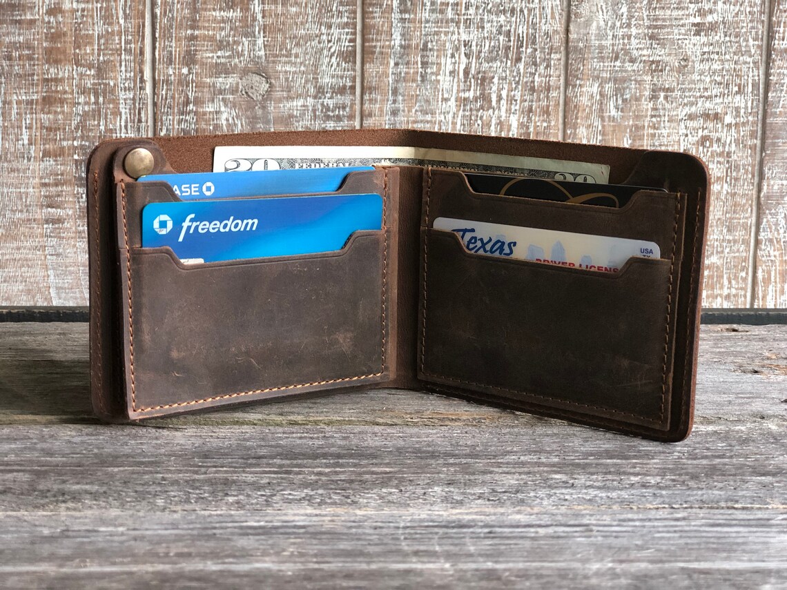 Personalized Leather Wallet Bifold Wallet Handmade Wallet | Etsy