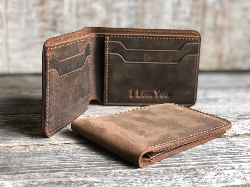 Classic Bifold Wallet, Mens leather wallet, Leather wallet, Monogrammed wallet, Personalized wallet, Gift Wallet image 7