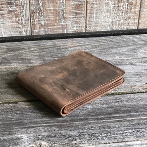 Cartera de cuero fina, para una cita nocturna, personalizada, hecha a mano, regalo de cumpleaños, con monograma. imagen 9