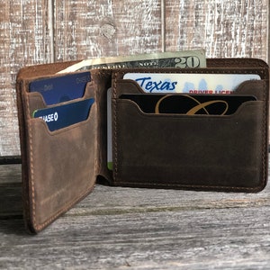 Cartera de cuero fina, para una cita nocturna, personalizada, hecha a mano, regalo de cumpleaños, con monograma. imagen 2