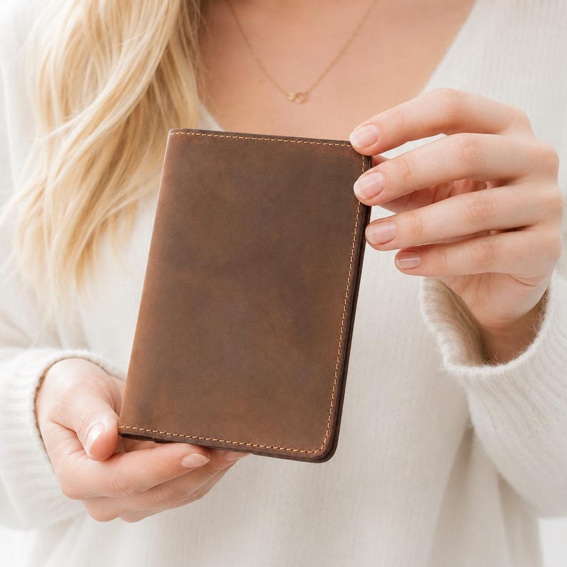 Leather Passport Wallet, Personalized Travel Wallet, passport case, leather passport holder, Honeymoon gift image 4