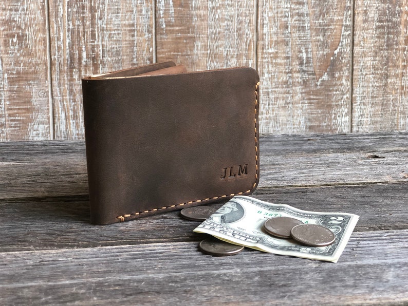 Mens Wallet With Coin Pocket Mens Coin Wallet Personalized Etsy