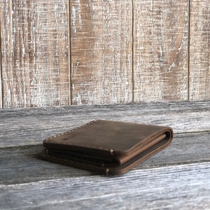 Mens Wallet with Coin Pocket, Mens coin wallet, Personalized Bifold Wallet, Monogram Mens wallet, Gift for him image 7