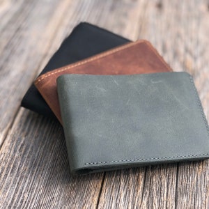 Classic Bifold Wallet, Mens leather wallet, Leather wallet, Monogrammed wallet, Personalized wallet, Gift Wallet image 5
