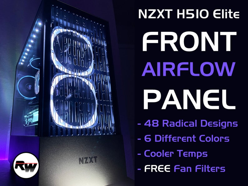 NZXT H510 Elite Front Airflow Panel (FREE Fan Filters Included) 