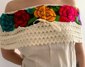 Beautiful blouse embroidered by artisans from the state of Chipas Mexico.
