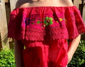 Beautiful blouse embroidered by artisans from the state of Puebla Mexico