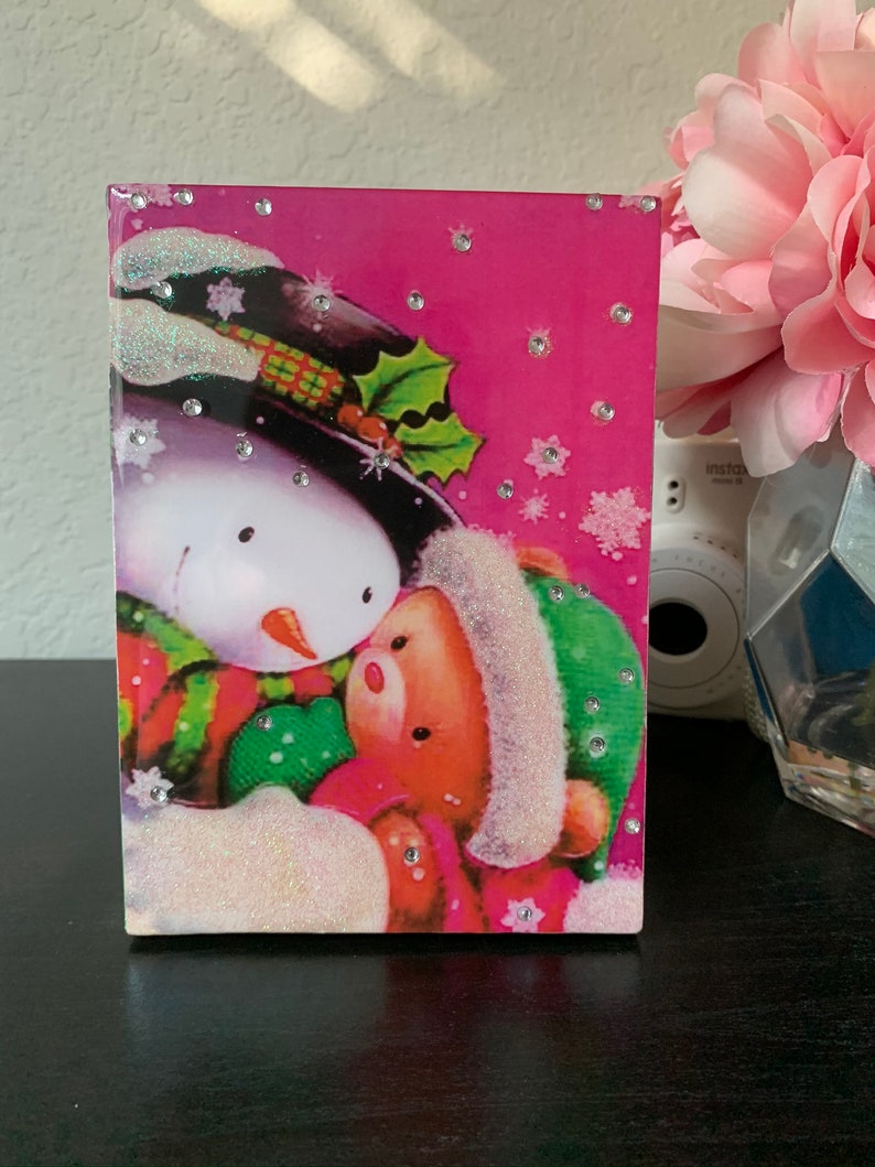 Handmande Jewerly Box Snowman and Teddy Bear