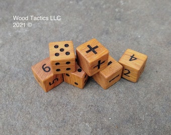 Mockernut Hickory Dice D6 -LIMITED EDITION- 16mm/Standard size Six Sided Die, Numbers/Pips/Fate/Roman/D3, for DnD/Tabletop/RPG/Board Games