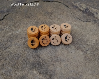 Kill Team 2021 Order Hardwood Tokens, Conceal and Engage Marker/Counter for Kill Team Octarius, made from select north american hardwoods