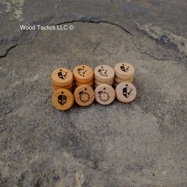 Kill Team 2021 Order Hardwood Tokens, Conceal and Engage Marker/Counter for Kill Team Octarius, made from select north american hardwoods