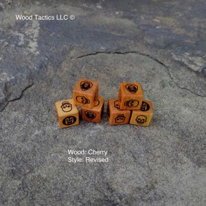 Dados de madera dura Heroquest, tamaño 16 mm y fabricados en cerezo o arce azucarero, ediciones revisada y original, se venden en juegos de 2/4/6 imagen 4