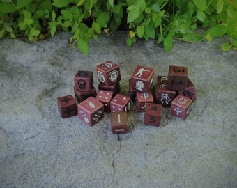 Purple Heart Hardwood Dice 16mm D6-LIMITED EDITION-Numbers/D3/Memoir 44/Pokemon tc g/Wingspan/HeroQuest/BlockDice for Tabletop Board Games