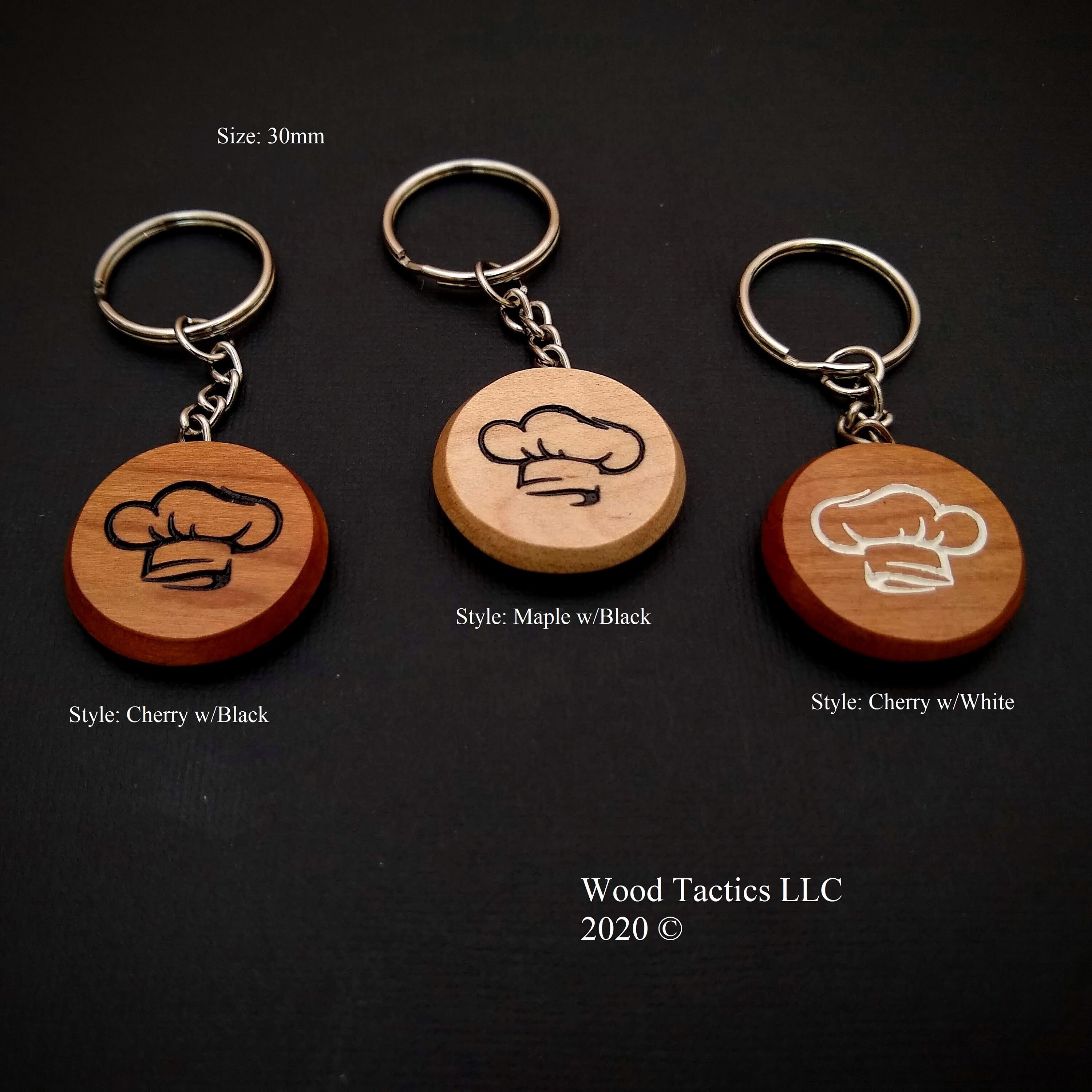 Chef Hat Keychain/Keyring/Charm hecho de maderas selectas de Etsy