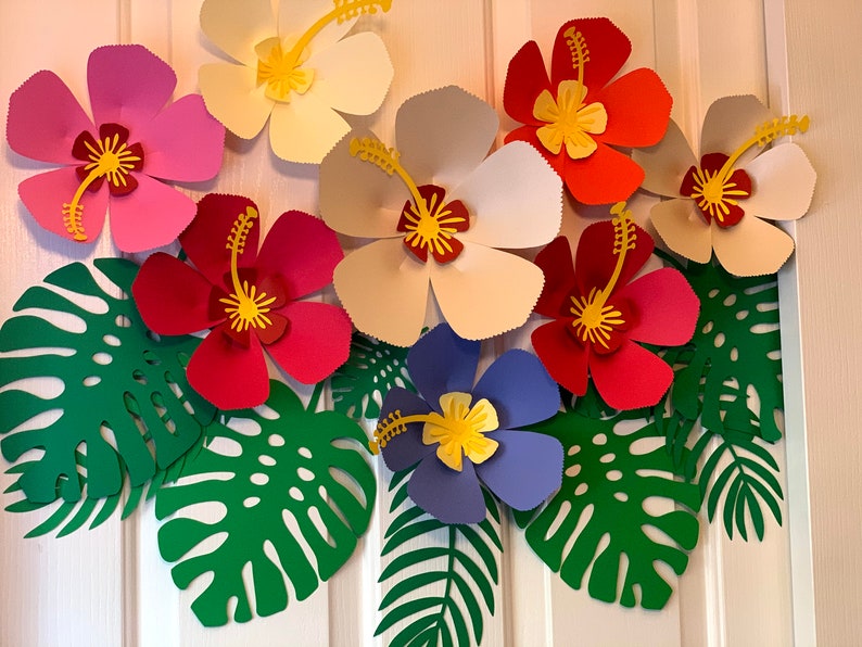 Download 3D shoe flower/ Hibiscus flower SVG Template /Hawaii theme ...