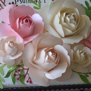 Easy 3D Mini Rose/3D Rose cardstock SVG with pics and instructions /Rose SVG DXF flower template/5 Petal Cardstock Mini Rose Flower template