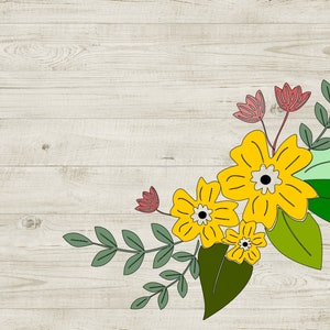 Floral border svg file/Flower border svg/floral swag svg/Floral border svg/Corner color floral svg/silhouette cricut png digital template