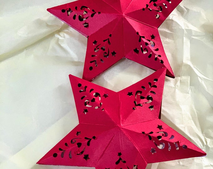 3D Paper Star Printable Template, SVG Star Cut Files, DXF Files, Large ...