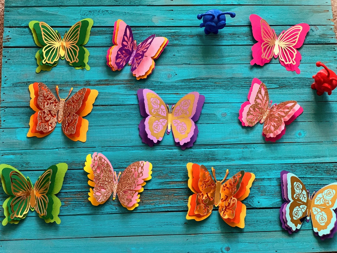 3D Butterfly Template - 5 Different Designs /3D Intrinsic Butterfly Svg ...