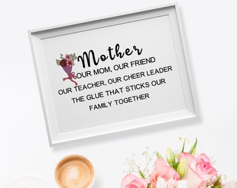 Mother Our Mom, Our friend Teacher Cheer Leader sticks Family Together Svg, Png, Jpg, Eps, Dxf Download