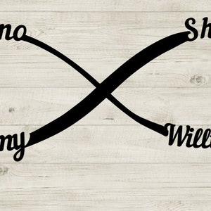 Segno dell&#39;infinito _ 4 nomi svg/Personalizza infinito/Segno dell&#39;infinito Svg, Png, Dxf/Nomi del segno dell&#39;infinito personalizza/Infinito amore personalizza il segno