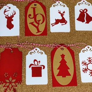 Etiquetas navideñas/8 etiquetas navideñas svg plantilla digital/Etiquetas svg/Etiquetas de regalo de Navidad plantilla SVG/Etiquetas de regalo de Navidad svg png dxf plantilla