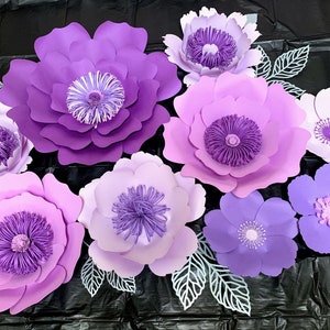 Easy BIG PAPER FLOWER svg / big flower backdrop/8.5 cardstock paper flower/big paper flower and centers svg files included