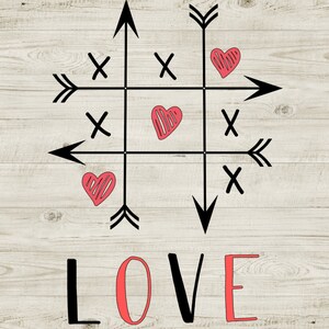 Plantilla digital LOVE tictactoe SVG/Love tictactoe/Love tictacktoe/Clipart del día de San Valentín/Descarga de Cricut/Love tic tac toe Día de San Valentín