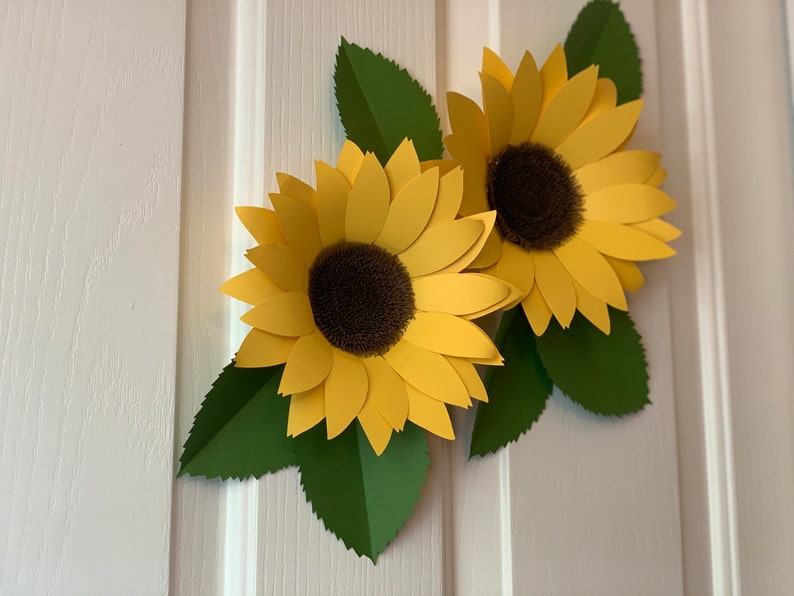 P2F Solros Pappersblomma/3D Pappersolros SVG DXF-mall/papperssolros Cricut svg/Silhuett/Mellanstora solrosblad/Höstsolros bild 7