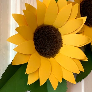 P2F Sunflower Paper flower/3D Paper Sunflower SVG DXF template/paper sunflower cricut svg/Silhouette/Medium sunflower leaves/Fall Sunflower