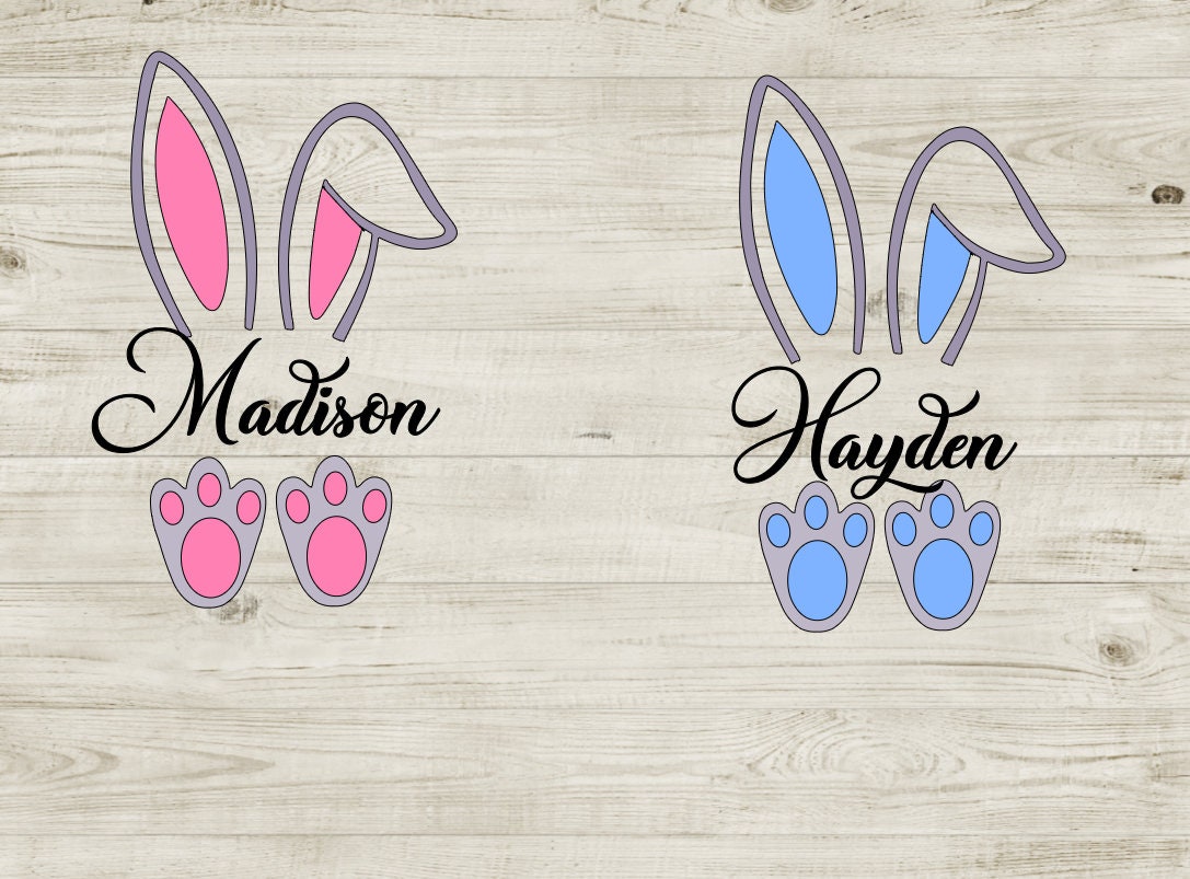 Bunny Easter svg/SVG Easter bunny/cricut easter bunny/SVG Bunny ears toes/Digital easter bunny project/bunny ears with names easter svg/