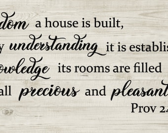 Proverbs 24  3 to 4 svg /House blessing svg/Prov 24 3 to 4 svg/SVG Bible Home Blessing/SVG Blessing verses/Digital svg Proverbs 24 3 and 4