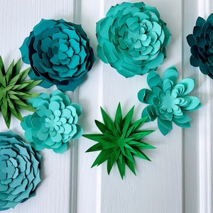 Easy Paper succulent svg/DIY Paper Succulents/5 Different Succulents/Cardstock succulents/Succulent SVG DXF template/5 succulent template