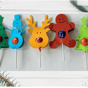 Porta lecca lecca svg/Porta lecca lecca Tootsie Pop/Lecca lecca renna svg/Albero di Natale Pupazzo di neve Pan di zenzero Renna svg template/lecca lecca renna