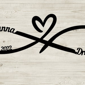 Cuore infinito SVG/Personalizza cuore infinito SVG/Segno infinito Svg, Png, dxf/Nomi dei segni infinito personalizza/Cuore infinito personalizza SVG