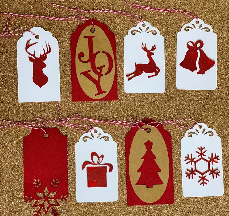 Christmas Tags/svg Digital Template/8 Christmas - Etsy