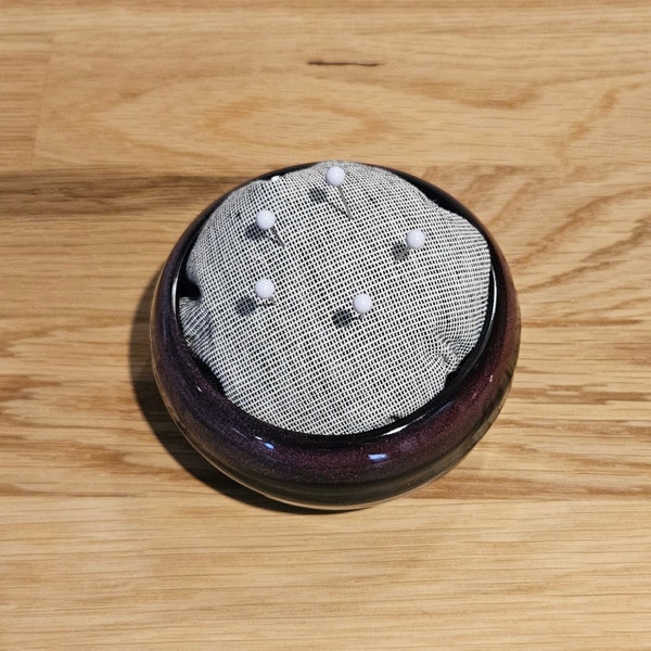 Black/Purple Ceramic Pin Cushion