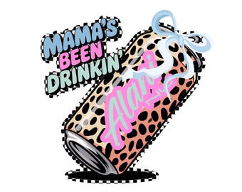 Mamá ha estado bebiendo Alani PNG, diseño de sublimación de lata de refresco con estampado de leopardo (descarga digital)
