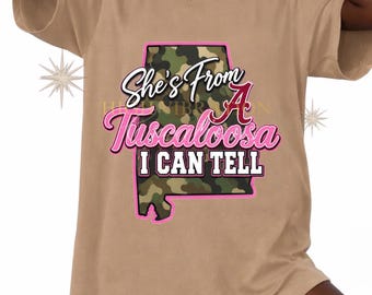 Tuscaloosa Alabama Camo PNG | Southern Girl Shirt Design (Digital Download)
