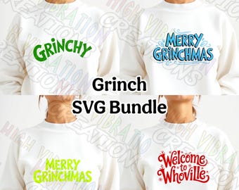 Paquete de archivos SVG navideños del Grinch / Archivos de corte para Cricut (Descarga digital)