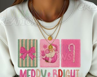 PNG de Papá Noel rosa / Símbolo de la paz navideño retro con chicle (Descarga digital)