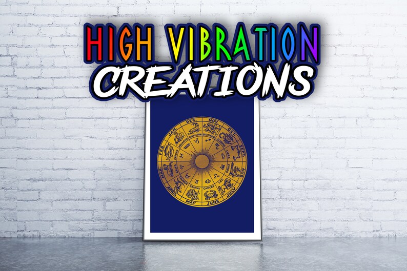 Digital Printable Gold Zodiac Wheel WALL ART Etsy