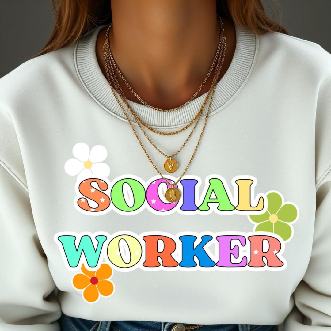Groovy Social Worker PNG: Retro Rainbow Design (digital Download - Etsy