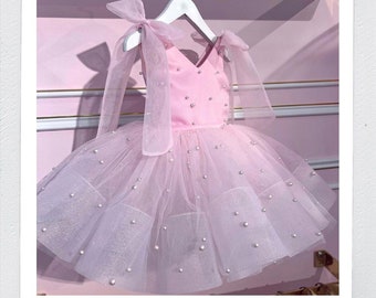 Pink Tutu Baby Girl Birthday Dress, Flower Girls Tutu Tulle Dress, First Birthday dress Baby toddler Princess dress, Flower Girl dress