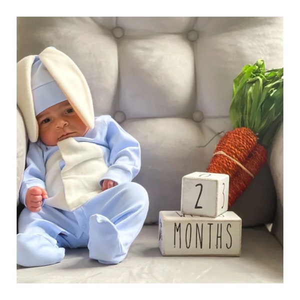 Newborn Bunny Outfit, Monogrammed Romper, Newborn Personalized Gifts, Personalized Baby Shower Gifts, Newborn Bunny Hat