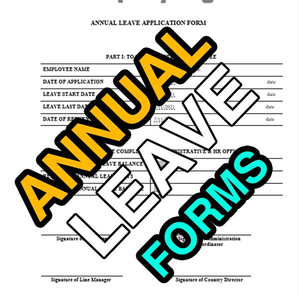 Annual Leave Template Form Etsy